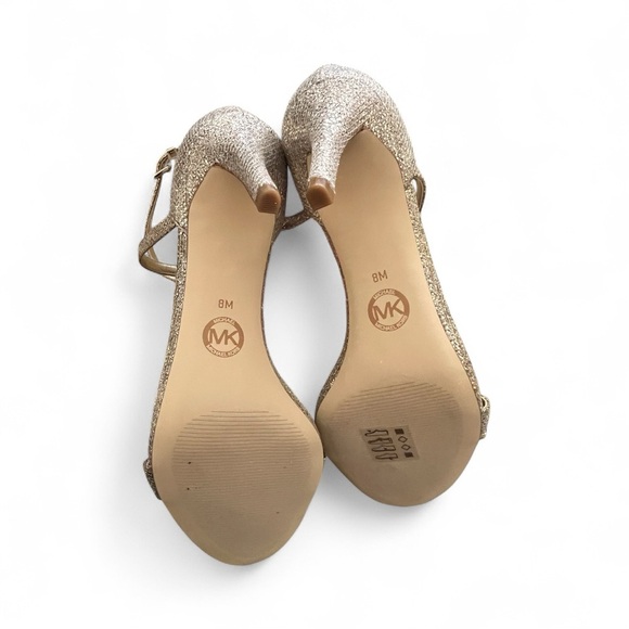 Michael Kors Ava Mid Heeled Sandal Glitter Mesh NWT - Picture 6 of 10